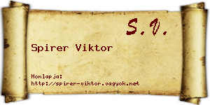 Spirer Viktor névjegykártya