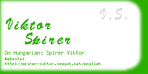 viktor spirer business card
